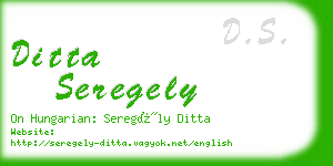 ditta seregely business card